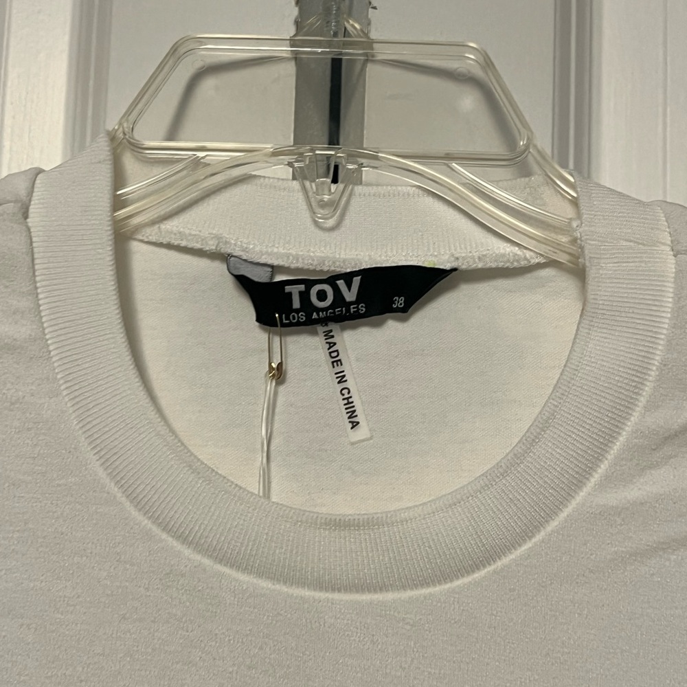 NWT TOV White Shirtdress with Side Tie Accent (Size 8/M) - Picture 4 of 7